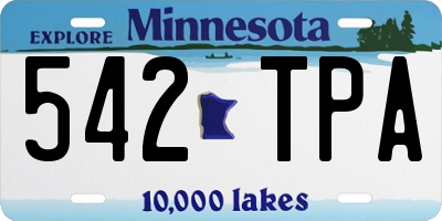 MN license plate 542TPA