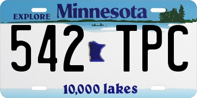 MN license plate 542TPC