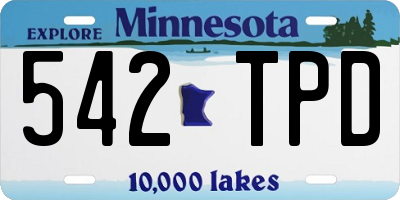MN license plate 542TPD