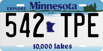MN license plate 542TPE