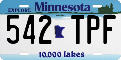 MN license plate 542TPF