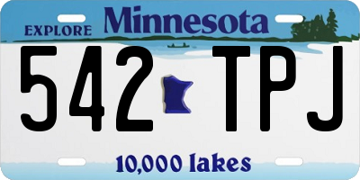 MN license plate 542TPJ
