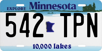 MN license plate 542TPN
