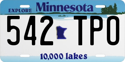 MN license plate 542TPO