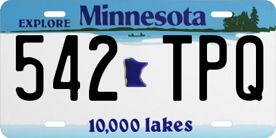 MN license plate 542TPQ