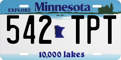 MN license plate 542TPT