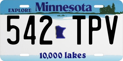 MN license plate 542TPV