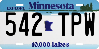 MN license plate 542TPW