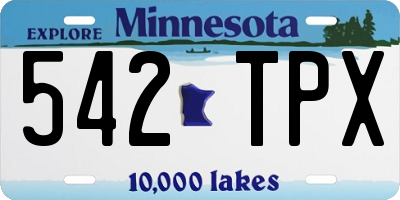 MN license plate 542TPX