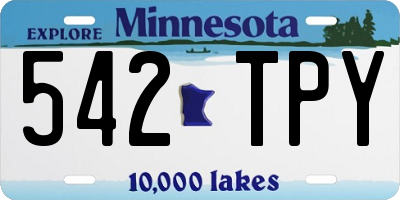 MN license plate 542TPY