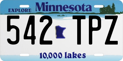 MN license plate 542TPZ