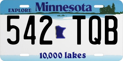 MN license plate 542TQB