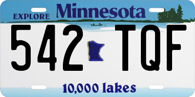 MN license plate 542TQF