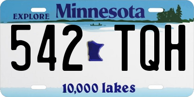 MN license plate 542TQH