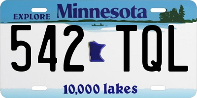 MN license plate 542TQL