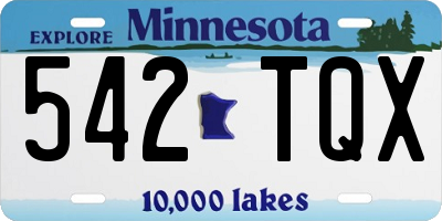 MN license plate 542TQX