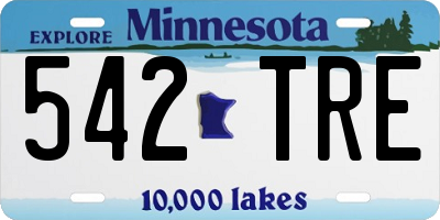 MN license plate 542TRE