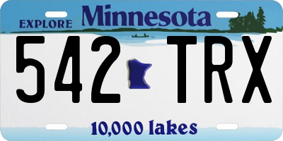 MN license plate 542TRX