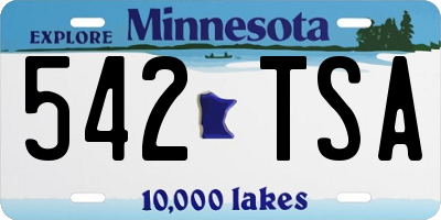 MN license plate 542TSA