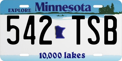 MN license plate 542TSB