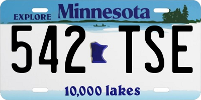 MN license plate 542TSE
