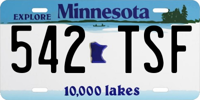 MN license plate 542TSF