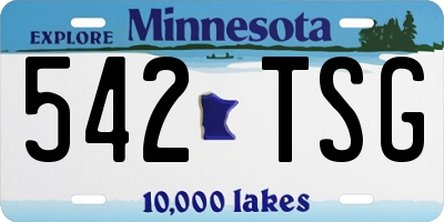 MN license plate 542TSG