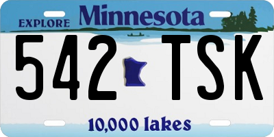 MN license plate 542TSK
