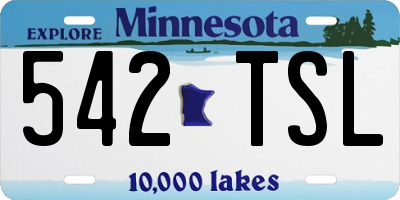 MN license plate 542TSL