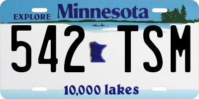 MN license plate 542TSM