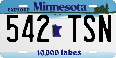 MN license plate 542TSN