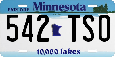MN license plate 542TSO