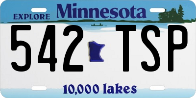 MN license plate 542TSP