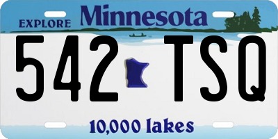 MN license plate 542TSQ