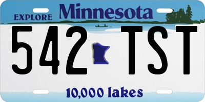 MN license plate 542TST