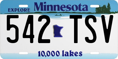 MN license plate 542TSV