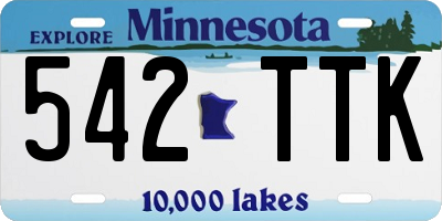MN license plate 542TTK