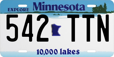 MN license plate 542TTN