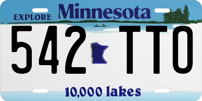 MN license plate 542TTO