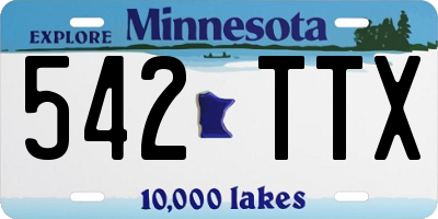MN license plate 542TTX