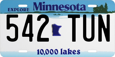 MN license plate 542TUN