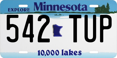 MN license plate 542TUP