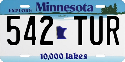 MN license plate 542TUR