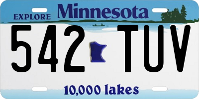 MN license plate 542TUV