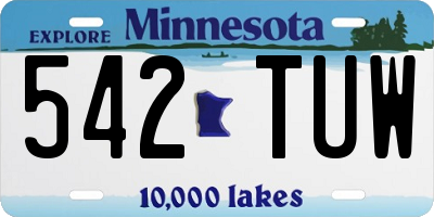 MN license plate 542TUW