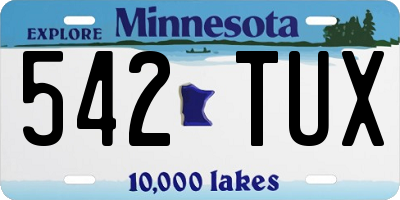 MN license plate 542TUX
