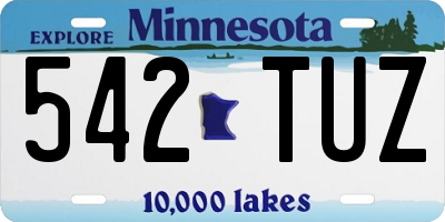 MN license plate 542TUZ