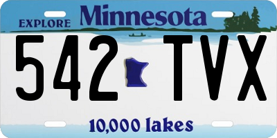 MN license plate 542TVX