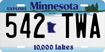 MN license plate 542TWA