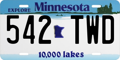 MN license plate 542TWD